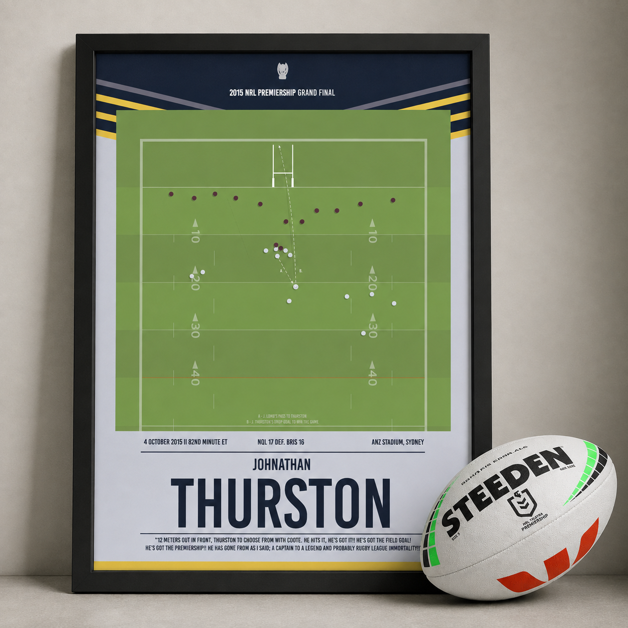The most thrilling Grand Final finish ever! JT's drop goal to win it for the Cowboys.